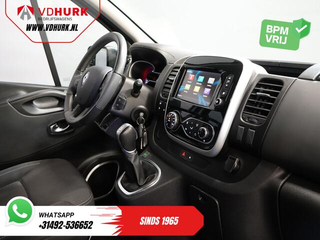 Renault TRAFIC 2.0 dCi 145 pk Aut. L2 DC Dubbel Cabine BPM VRIJ! 2xSchuifdeur/ LED/ Stoelverw./ Climate/ Cruise/ Imperiaal/ Sidebars/ Trekhaak/ Camera/ Navi/ 17" LMV