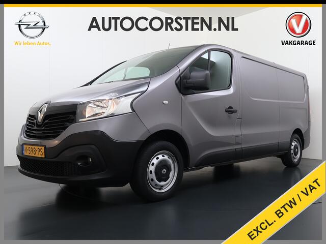 Renault TRAFIC 1.6dCi T29 L2H1 3-Persoons Trekhaak Euro 6 Navi Airco Cruise Control Bluetooth Pdc Comfort Regen-Lichtsensor Betonplex Vloer Lat om Lat Wandbetimmering Schuifdeur 2.000KG Trekgewicht Origineel Nederlandse Auto