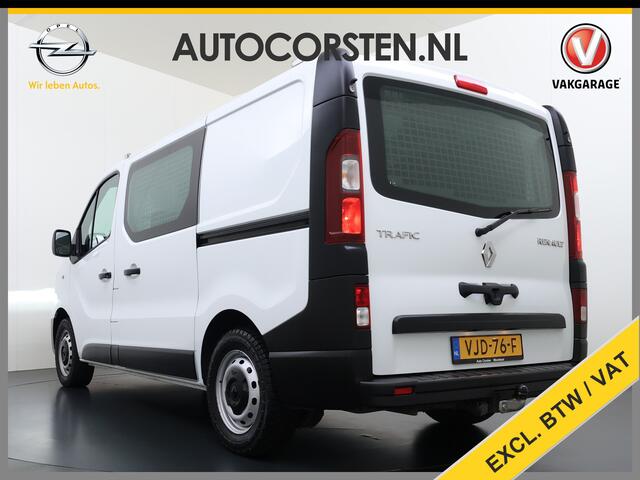 Renault TRAFIC 2.0DCi 120PK T29 Euro 6 3-Persoons 2X Schuifdeur Trekhaak Navi Airco Bluetooth Cruise Control DAB L1H1 Betonplex vloer Wandbetimmering 2.000KG Trekgewicht 1e Eigenaar Origineel Nederlandse Auto