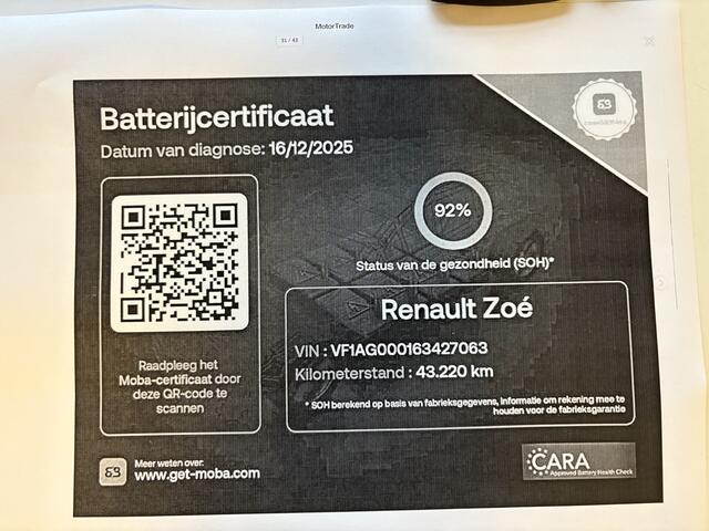 Renault ZOE R110 Limited 41 kWh, eigen accu!!!, SOH 92%, navi, climate/cruise