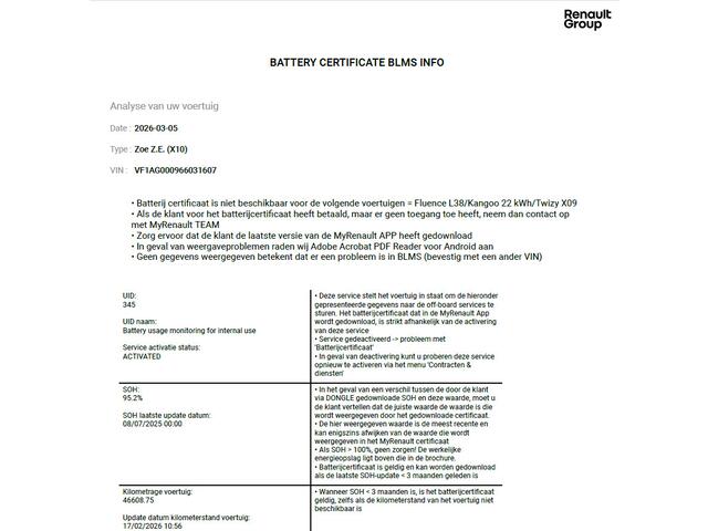 Renault ZOE R135 Intens 52 kWh | Dealeronderhouden | CCS Snelladen | Parkeersensoren voor + achter | Camera achter | Batterijconditie SoH waarde 95,2% | Batterijkoop!! | Geen huuraccu!! | Koopbatterij!! | Lage kilometerstand |