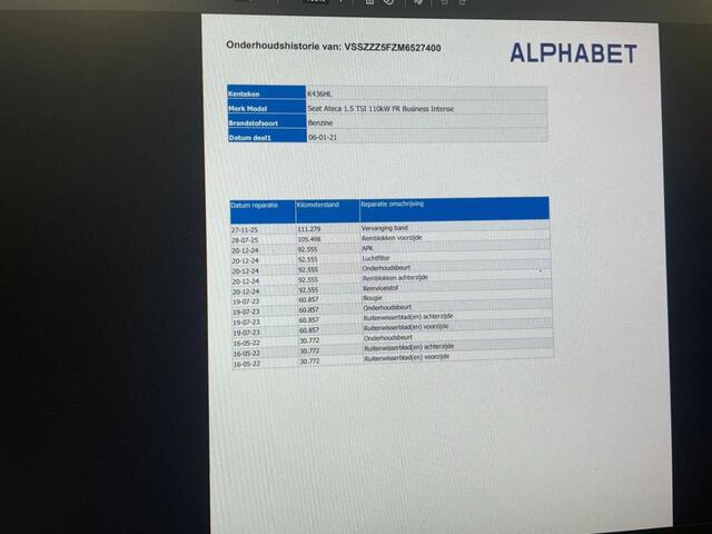 Seat ATECA 1.5 TSI FR Business Intense - Digitaal Cockpit, Carplay, Camera, Half Leer, Afn. Trekhaak