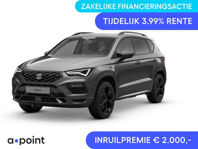 Seat ATECA 1.5 TSI FR Business Intense | Elektr. Panoramisch kanteldak| Velgen 'Exclusive Glossy Black', 19 inch | Kuipstoelen, Dinamica Aurora Blue (suede look) | Verwambare voorstoelen + Stuurwiel | Draadloze Carplay