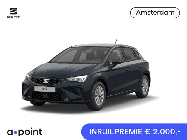 Seat IBIZA 1.0 EcoTSI Reference | Draadloze Carplay | Cruise Control | Full Led | Lichtmetalen Velgen: 'Brilliant Silver | Private Lease v/a 329,- euro!