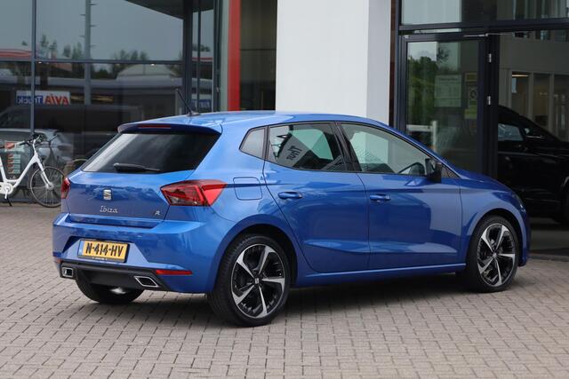 Seat IBIZA 1.0 EcoTSI FR Business Intense NL auto dealer onderhouden 18" lichtmetalen velgen, Full led, Navigatie professional, digital cockpit, camera, parkeersensoren (voor en achter), privacy glas, multifunctioneel stuurwiel, cruise control, LED dagrijverlichting