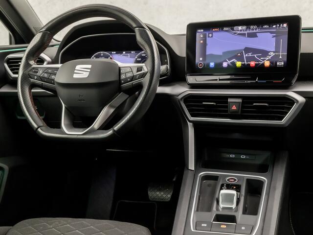 Seat LEON Sportstourer 1.4 TSI eHybrid PHEV FR 204Pk Automaat (APPLE CARPLAY, GROOT NAVI, CAMERA, SFEERVERLICHTING, LEDER, SPORTSTOELEN, TREKHAAK, KEYLESS, ADAPTIVE CRUISE, NIEUWSTAAT)