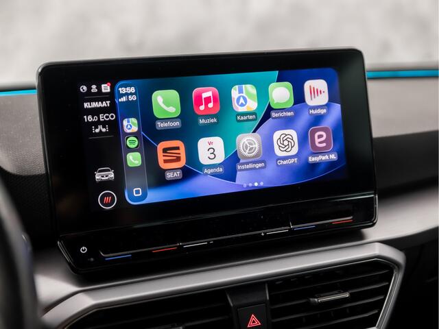 Seat LEON 1.4 TSI eHybrid PHEV FR 204Pk Automaat (APPLE CARPLAY, GROOT NAVI, STUUR/STOELVERWARMING, CAMERA, SPORTSTOELEN, ZWART HEMEL, GETINT GLAS, ADAPTIVE CRUISE, NIEUWE APK, NIEUWSTAAT)