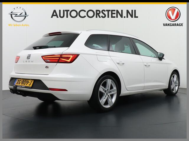Seat LEON ST 1.5T 131pk FR Apple Carplay Android Sport-St Full Link Zwarte-Hemel LED Trekhaak Navi LMV 17" Dual-ECC Privacy Glass DAB LED Cruise Control1.5 TSI SEAT Full Link Mirror-link Stoel-Verwarmd Sproeiers-Verwarmd Licht+Regen-Sensor Koplamp-Sproeiers Voice-C