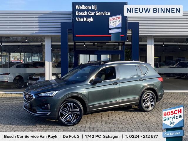 Seat Tarraco 1.5 TSI Xcellence / Automaat / NL-Auto / Vol-Leder / Open-Panodak / Stoelverwarming V+A / Apple-Carplay & Android-Auto / Adaptieve Cruise-Control / Climate-Control / Elektr.-Trekhaak / Elektr.-Achterklep / Keyless / Draadloze-Telefoonlader / DAB Radio-Blu