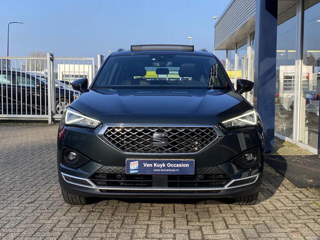 Seat Tarraco 1.5 TSI Xcellence / Automaat / NL-Auto / Vol-Leder / Open-Panodak / Stoelverwarming V+A / Apple-Carplay & Android-Auto / Adaptieve Cruise-Control / Climate-Control / Elektr.-Trekhaak / Elektr.-Achterklep / Keyless / Draadloze-Telefoonlader / DAB Radio-Blu