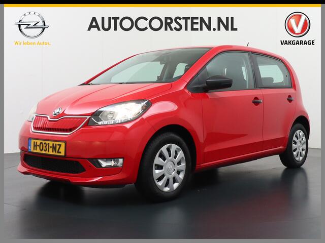 Skoda E-Citigo e-iV EV 36kWh Ambition Climate Control Bluetooth Verkeersborddetectie Led Esp Smartphone integratie Rijstrooksensor Verkeersbord detectie Grote Accu! Garantie op de accu tot 19-03-2028/160.000km. 1.235kg licht!