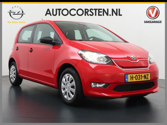 Skoda E-Citigo e-iV EV 36kWh Ambition Climate Control Bluetooth Verkeersborddetectie Led Esp Smartphone integratie Rijstrooksensor Verkeersbord detectie Grote Accu! Garantie op de accu tot 19-03-2028/160.000km. 1.235kg licht!