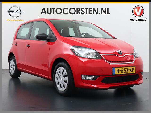 Skoda E-Citigo e-iV EV 36kWh Climate Control Cruise Control Bluetooth Verkeersborddetectie Led Esp Smartphone integratie Rijstrooksensor Verkeersbord detectie Ambition Grote Accu! Garantie op de accu tot 27-02-2028/160.000km. 1.235kg licht!