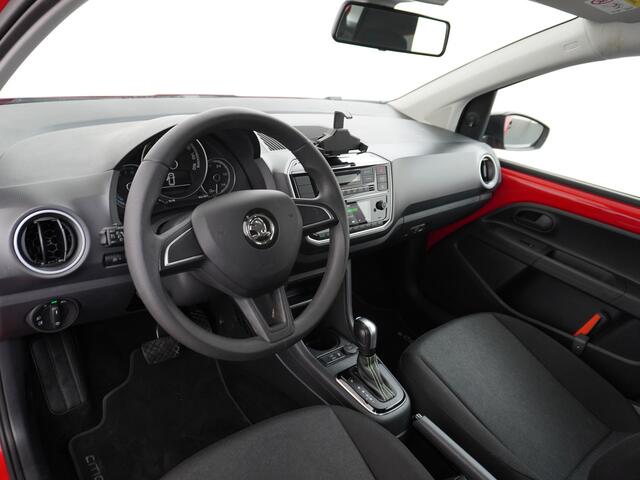 Skoda E-Citigo e-iV EV 36kWh Climate Control Cruise Control Bluetooth Verkeersborddetectie Led Esp Smartphone integratie Rijstrooksensor Verkeersbord detectie Ambition Grote Accu! Garantie op de accu tot 27-02-2028/160.000km. 1.235kg licht!