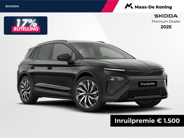 Skoda Elroq Sportline Elektromotor 150 kW / 204 PK SUV Elektri | 21'' Lichtmetalen Velgen | Trekhaak wegklapbaar | 1500,- inruilvoordeel!!