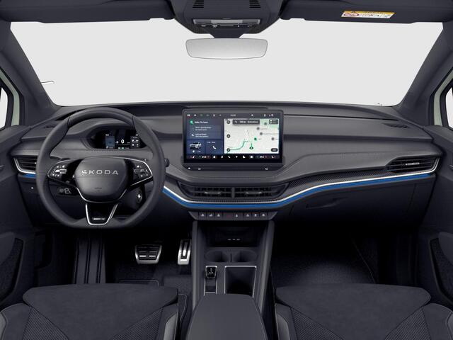 Skoda Elroq Sportline Elektromotor 210 kW / 286 PK SUV Elektri sch | Timiano Green | Trekhaak | Light band | 3000,- inruilbonus