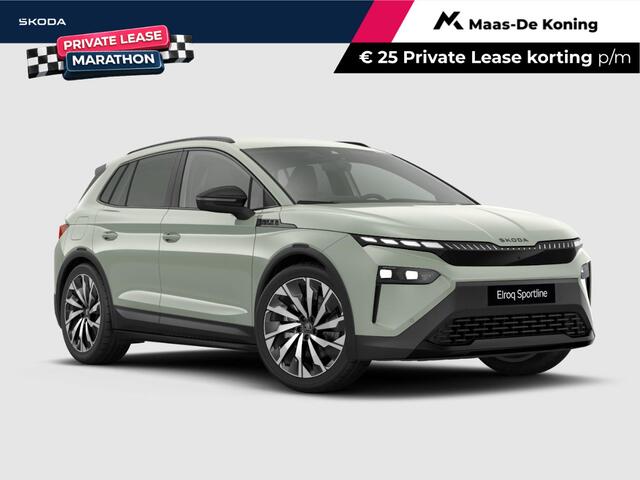 Skoda Elroq Sportline Elektromotor 210 kW / 286 PK SUV Elektri sch | Timiano Green | Trekhaak | Light band | 3000,- inruilbonus