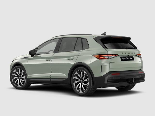 Skoda Elroq Sportline Elektromotor 210 kW / 286 PK SUV Elektri sch | Timiano Green | Trekhaak | Light band | 3000,- inruilbonus