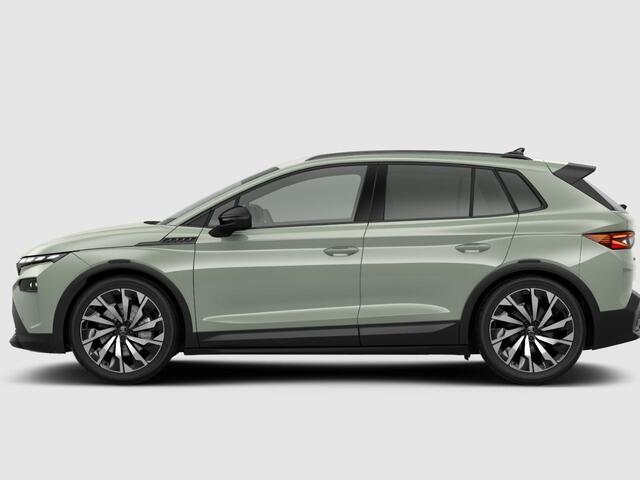 Skoda Elroq Sportline Elektromotor 210 kW / 286 PK SUV Elektri sch | Timiano Green | Trekhaak | Light band | 3000,- inruilbonus