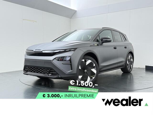 Skoda Elroq 85 RS 4X4 340 PK | Adaptief Onderstel | Graphite grey matt | Trekhaak | Head-up display |