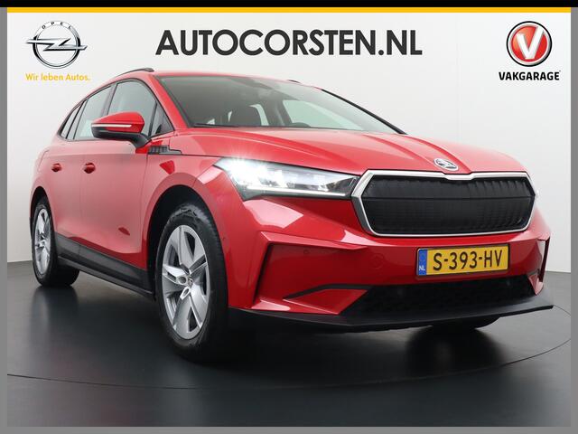 Skoda Enyaq iV 60 180pk Trekhaak Apple Carplay Android Auto Cruise Control Camera Navi Led Lmv 19" PDC 3-zone-Ecc Stoel+Bank-Verwarmd Keyless Rijstrooksensor Virtual Cockpit Bluetooth Park-assist memory Connected services 1e Eigenaar Nieuwprijs ¤48.450,- Trekgewicht 1.0