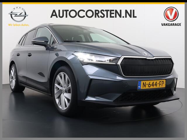 Skoda Enyaq iV 80 204pk Leer+St+Verwarmd Pano-dak Trekhaak Adaptive Cruise PDC-a+v S.O.H. 94% 360°Camera 20"lm Apple Carplay Android Auto Luxus DAB Stuurverwarming Led Lmv Keyless Infotainment Plus Assistentie Plus Comfort-pakket 1e Eigenaar Origineel Nederlandse Auto N