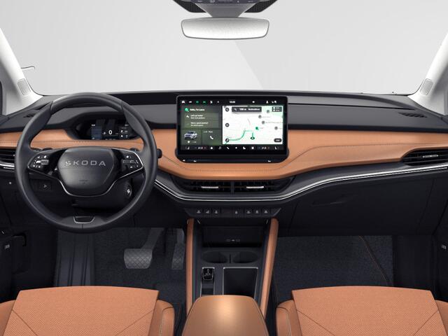 Skoda Enyaq iV Business Edition Elektromotor 210 kW / 286 PK SUV | Metallic Lak | Cognac Leder | Trekhaak wegklapbaar | Business upgrade - advanced