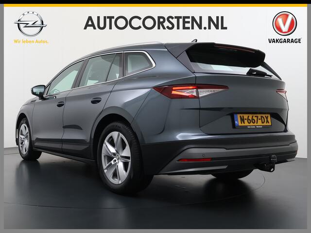 Skoda Enyaq iV 80 Trekhaak Camera 1/2 Leer Apple Carplay Android First Edition Navi Ecc 19"lm PDC-a+v Cruise Control E-Call SOH.90% Stuurverwarming Led Isofix Keyless-Go DAB Rijstrooksensor Origineel Nederlandse Auto Nieuwprijs ¤49.645,-