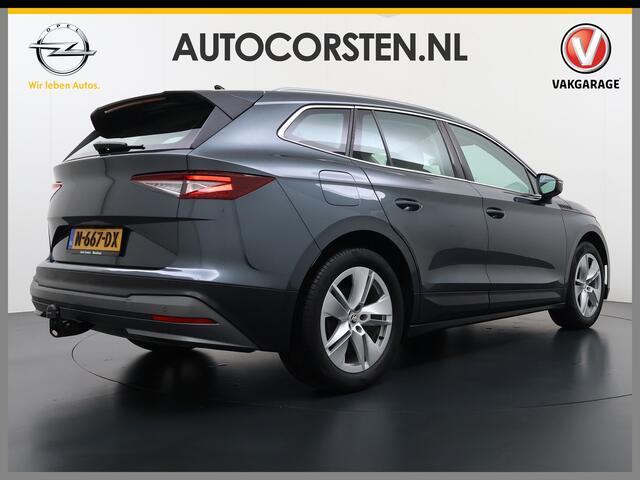 Skoda Enyaq iV 80 Trekhaak Camera 1/2 Leer Apple Carplay Android First Edition Navi Ecc 19"lm PDC-a+v Cruise Control E-Call SOH.90% Stuurverwarming Led Isofix Keyless-Go DAB Rijstrooksensor Origineel Nederlandse Auto Nieuwprijs ¤49.645,-