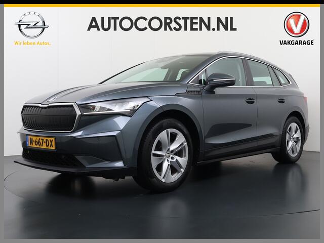 Skoda Enyaq iV 80 Trekhaak Camera 1/2 Leer Apple Carplay Android First Edition Navi Ecc 19"lm PDC-a+v Cruise Control E-Call SOH.90% Stuurverwarming Led Isofix Keyless-Go DAB Rijstrooksensor Origineel Nederlandse Auto Nieuwprijs ¤49.645,-