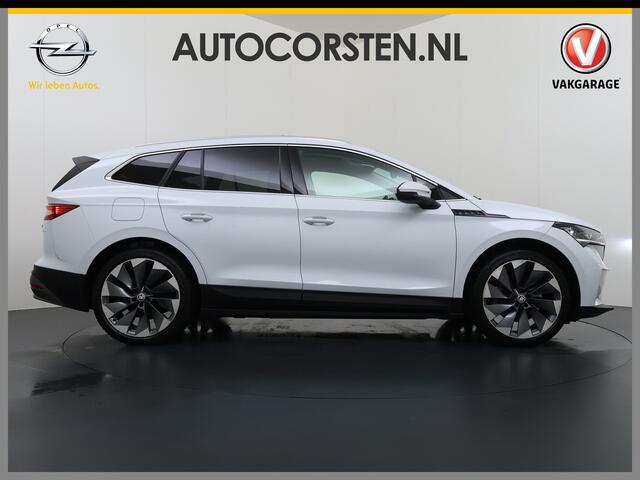 Skoda Enyaq iV 80 First Edition HighLuxus Soh92% Pano-Dak Elektr.Trekhaak *BOMVOL ¤ 63.000 nieuw!* 21"lm Full-Led 360-Camera Adaptive-Cruise Navi Apple Carplay Android PDC-a+v Akoustiche-Ramen Keyless HUD Elektr.Stoel+Geheugen(+stuur)+Bank-Verwarmd Trekhaak First Editi 