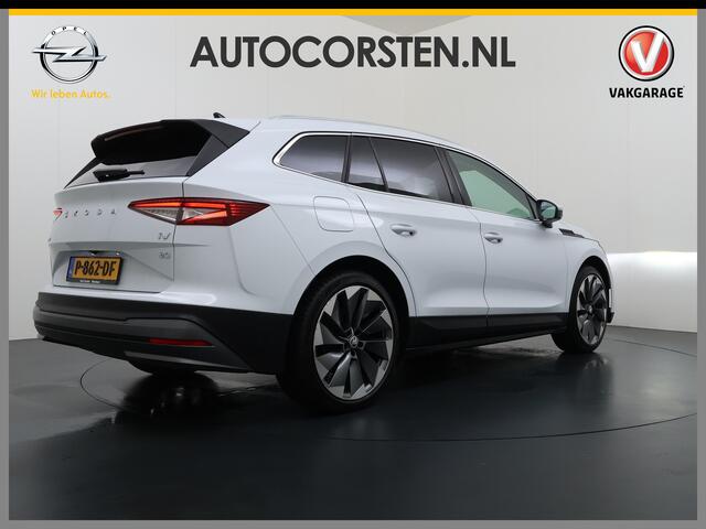 Skoda Enyaq iV 80 First Edition HighLuxus Soh92% Pano-Dak Elektr.Trekhaak *BOMVOL ¤ 63.000 nieuw!* 21"lm Full-Led 360-Camera Adaptive-Cruise Navi Apple Carplay Android PDC-a+v Akoustiche-Ramen Keyless HUD Elektr.Stoel+Geheugen(+stuur)+Bank-Verwarmd Trekhaak First Editi 
