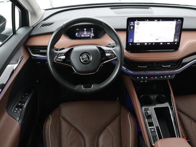 Skoda Enyaq iV 80 | SOH 91% | Panoramadak | Trekhaak | Leder | Stoelverwarming | Camera | Sfeerverlichting | Navigatie | Carplay | Cruise control | Full LED | Keyless | Getint glas