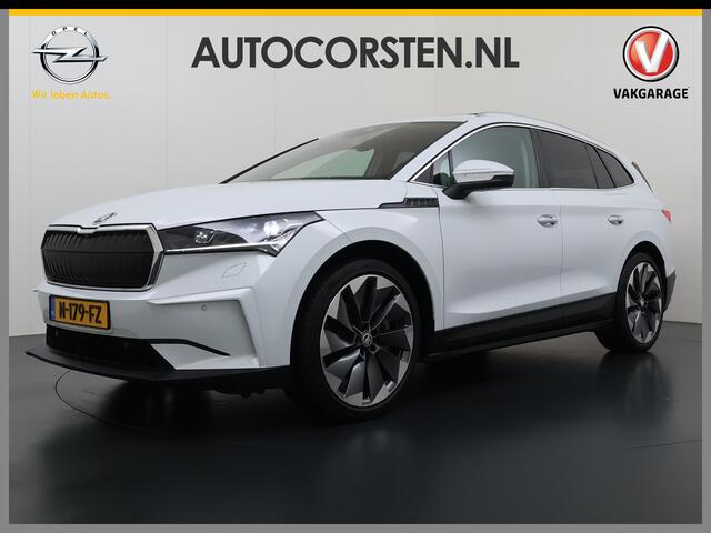 Skoda Enyaq iV 80 SOH 93% Warmtepomp Panoramadak Leder Adap.Cruise Lmv 21" Elek.Stoel+Memory+Verwarmd Camera Apple Carplay Android Auto Pdc Privacy Glas Matrix-Led DAB Stuur+Achterbankverwarming Draadloze telefoonlader Keyless Dodehoek detectie Dealeronderhouden Origine