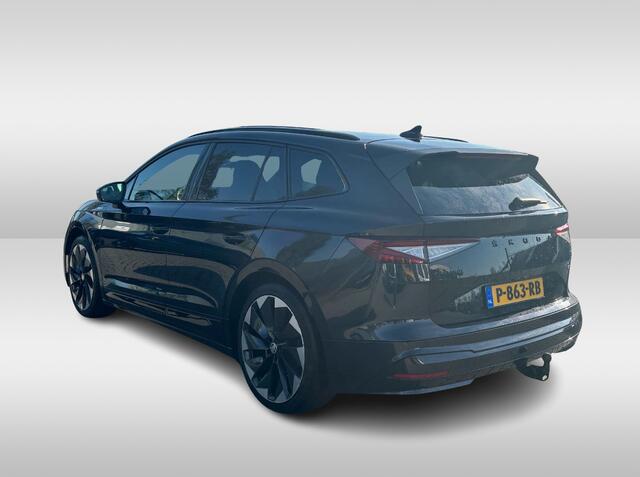 Skoda Enyaq iV 80 Sportline / Full option! / Trekhaak / Panoramadak / 360Camera / Head-up / Leder&Alcantara / 21'' / CarPlay / Stoelverwarming 4x / Dodehoek / DAB / ACC / Warmtepomp / Zonescherm Zijruiten