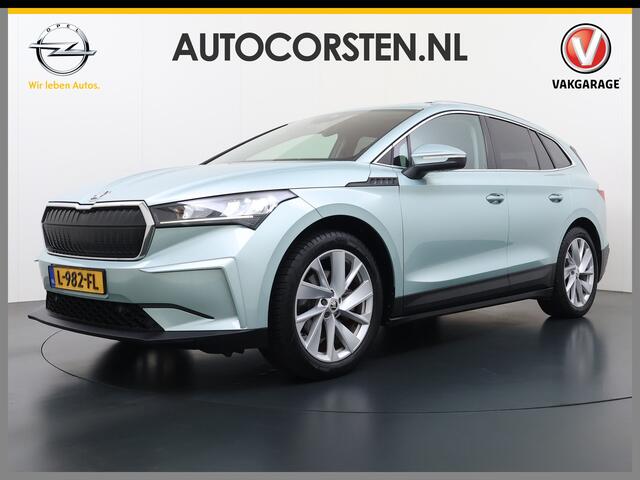 Skoda Enyaq iV 60 Panoramadak Leder Stuur+Stoel+Achterbankverwarming 3-Zone Ecc Navi Apple Carplay Android Auto Draadloze Telefoonlader SOH 90.6% Elek.Achterklep Privacy Glas Lmv 20" Led Pdc Isofix DAB Lane Assist Dealeronderhouden Origineel Nederlandse Auto Zeer Comple