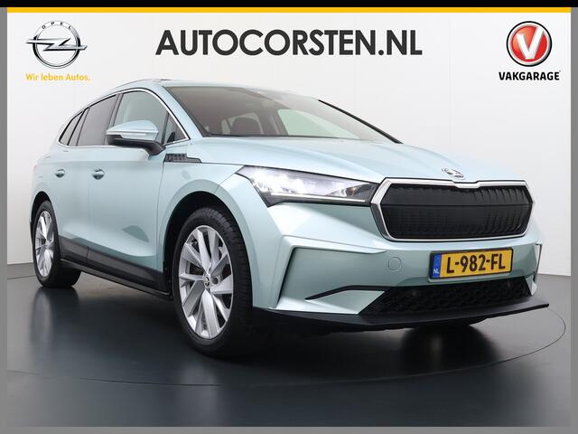 Skoda Enyaq iV 60 Panoramadak Leder Stuur+Stoel+Achterbankverwarming 3-Zone Ecc Navi Apple Carplay Android Auto Draadloze Telefoonlader SOH 90.6% Elek.Achterklep Privacy Glas Lmv 20" Led Pdc Isofix DAB Lane Assist Dealeronderhouden Origineel Nederlandse Auto Zeer Comple