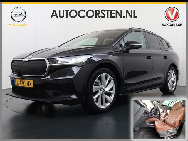 Skoda Enyaq iV 60 Panoramadak Trekhaak Leder Adap.Cruise Stoel+Stuur+Achterbankverwarming Camera 3-Zone Ecc SOH 90% Keyless Navi Pdc Elek.Achterklep Apple Carplay Android Auto P-Assist Privacy Glas Led Lmv 20" 1.000KG Trekgewicht 1e Eigenaar Origineel Nederlandse Auto Z