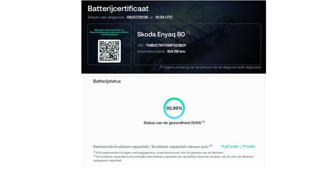 Skoda Enyaq iV 80 204PK SOH 93% Trekhaak Camera Stuurverwarming Navi Apple Carplay Android Auto Pdc P-Assist Lmv Led Isofix DAB Keyless-go Bluetooth Rijstrooksensor 1.000KG Trekgewicht 1e Eigenaar Dealeronderhouden