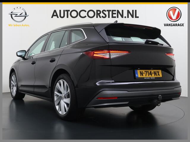 Skoda Enyaq iV 80 204PK SOH 91% Verlichte Grille Trekhaak Stoel+Stuurverwarming 3-Zone Ecc Camera Apple Carplay Android Auto Navi Sport Pakket Led Matrix Rijstrooksensor Isofix Keyless 1.000KG Trekgewicht Origineel Nederlandse Auto