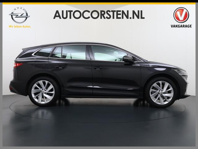 Skoda Enyaq iV 80 204PK SOH 91% Verlichte Grille Trekhaak Stoel+Stuurverwarming 3-Zone Ecc Camera Apple Carplay Android Auto Navi Sport Pakket Led Matrix Rijstrooksensor Isofix Keyless 1.000KG Trekgewicht Origineel Nederlandse Auto