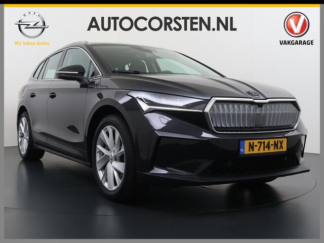 Skoda Enyaq iV 80 204PK SOH 91% Verlichte Grille Trekhaak Stoel+Stuurverwarming 3-Zone Ecc Camera Apple Carplay Android Auto Navi Sport Pakket Led Matrix Rijstrooksensor Isofix Keyless 1.000KG Trekgewicht Origineel Nederlandse Auto