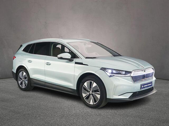 Skoda Enyaq iV 80 Business Edition Plus 204pk Automaat, Trekhaak, Warmtepomp, Lederen bekleding, Adaptive cruise control, Head-up display, Stoelverwarming, Stuurverwarming, Achteruitrijcamera, Navigatie, App-connect, Parkeersensoren