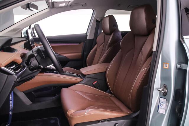 Skoda Enyaq iV 80 Business Edition Plus 204pk Automaat, Trekhaak, Warmtepomp, Lederen bekleding, Adaptive cruise control, Head-up display, Stoelverwarming, Stuurverwarming, Achteruitrijcamera, Navigatie, App-connect, Parkeersensoren