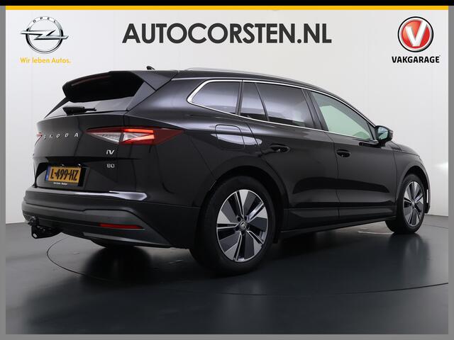 Skoda Enyaq iV 80 SOH 91% Warmtepomp Panoramadak Trekhaak Leder+Verwarmd Stuurverwarming Assistentie-Climate 2-Comfort-Pakket Adap.Cruise 3 Zone Ecc Camera Apple Carplay Android Auto Leder-pakket Keyless advanced Lmv Led P-Assist 1.000KG Trekgewicht 1e Eigenaar Origineel Nederlandse Auto