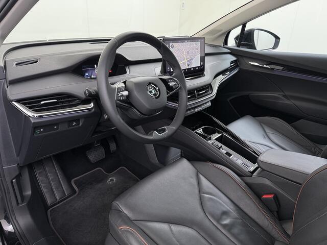 Skoda Enyaq iV 80 SOH 91% Warmtepomp Panoramadak Trekhaak Leder+Verwarmd Stuurverwarming Assistentie-Climate 2-Comfort-Pakket Adap.Cruise 3 Zone Ecc Camera Apple Carplay Android Auto Leder-pakket Keyless advanced Lmv Led P-Assist 1.000KG Trekgewicht 1e Eigenaar Origineel Nederlandse Auto