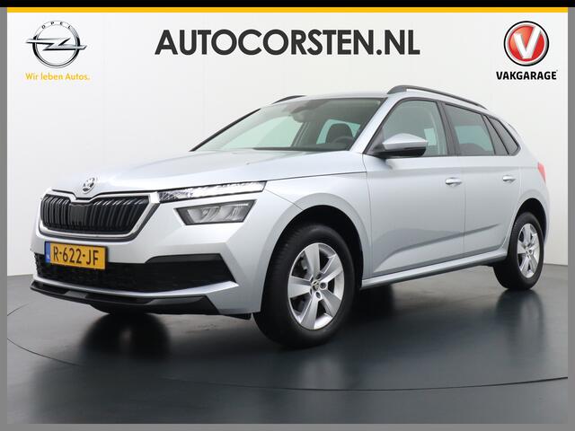 Skoda Kamiq T 111pk Smartlink Usb Pdc CruiseControl Ecc Dakrails Led Lane/Front-Assist Isofix Dab 4xElek.Ramen VerwarmdeSpiegels Aut.Verlichting VerstelbareStoelen/Stuur 16''LM NL-auto Hoge Instap Ambition 1.0 TSI