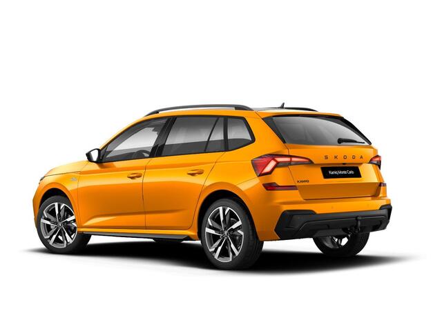 Skoda Kamiq Monte Carlo 1.0 TSI 115 pk 7 versn. DSG | 115 pk 7 vers. DSG | Wegklapbare Trekhaak | Navigatie Pakket | Travel Assist Plus | Winter Pakket | 18 inch Lichtmetalen Velgen Ursa Monte Carlo, Zwart