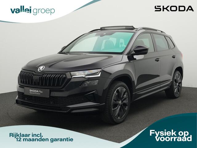 Skoda Karoq 1.5 TSI ACT 150 pk DSG Sportline Business | Panoramadak | Leder | Geheugenstoelen | Adaptief onderstel | Matrix LED | Stuur-/achterbankverwarming