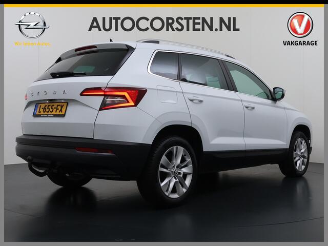 Skoda Karoq 1.5T 150pk ACT Trekhaak Adap.Cruise Camera Navi Virtual Cockpit ECC Apple Carplay Android PDC StoelverwarmingVerschuifbare Achterstoelen Business Edition Plus Comfort Pack Lmv Led Isofix DAB Voorruitverwarming Regen-Lichtsensor File Assist Verkeersbord De